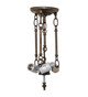 Meyda Tiffany - 293734 - Three Light Semi-Flush Mount Hardware - Classic - Antique Brass Matte