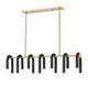 Mitzi - H382914-AGB/BK - 14 Light Linear - Whit - Aged Brass/Black