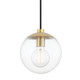 Mitzi - H503701-AGB - One Light Pendant - Meadow - Aged Brass