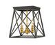 Z-Lite - 447F11-MB-OBR - Three Light Flush Mount - Trestle - Matte Black + Olde Brass