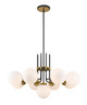 Z-Lite - 477-9MB-OBR - Nine Light Chandelier - Parsons - Matte Black + Olde Brass
