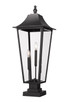 Z-Lite - 5008PHXLS-SQPM-BK - Three Light Outdoor Pier Mounted Fixture - Gannon - Black