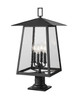 Z-Lite - 5015PHBR-533PM-BK - Four Light Outdoor Pier Mounted Fixture - Rainer - Black