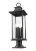 Tiberius Four Light Outdoor Pier Mounted Fixture (5017PHBR-533PM-BK)
