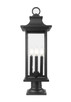 Tiberius Four Light Outdoor Pier Mounted Fixture (5017PHBR-533PM-BK)
