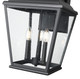 Raphael Three Light Outdoor Wall Mount (5029B-BK)