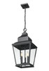 Raphael Three Light Outdoor Chain Mount Ceiling Fixture (5029CHB-BK)