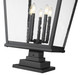 Raphael Five Light Outdoor Pier Mount (5029PHXXLS-LSQPM-BK)