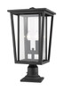 Seoul Two Light Outdoor Pier Mounted Fixture (571PHBR-533PM-BK)