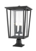 Seoul Three Light Outdoor Pier Mounted Fixture (571PHXLR-533PM-BK)