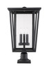 Seoul Three Light Outdoor Pier Mounted Fixture (571PHXLR-533PM-BK)