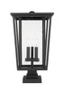 Seoul Three Light Outdoor Pier Mounted Fixture (571PHXLS-SQPM-BK)