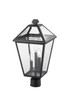 Talbot Three Light Outdoor Post Mount Fixture (579PHBR-BK)