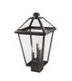 Talbot Three Light Outdoor Post Mount Fixture (579PHBS-BK)