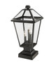 Talbot Three Light Outdoor Pier Mounted Fixture (579PHBS-SQPM-BK)