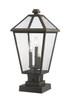 Z-Lite - 579PHBS-SQPM-ORB - Three Light Outdoor Pier Mounted Fixture - Talbot - Oil Rubbed Bronze