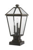 Talbot Three Light Outdoor Pier Mounted Fixture (579PHBS-SQPM-ORB)