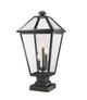 Z-Lite - 579PHXLS-SQPM-BK - Three Light Outdoor Pier Mounted Fixture - Talbot - Black