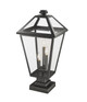 Talbot Three Light Outdoor Pier Mounted Fixture (579PHXLS-SQPM-BK)