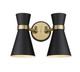 Z-Lite - 728-2S-MB-HBR - Two Light Wall Sconce - Soriano - Matte Black + Heritage Brass