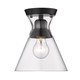 Golden - 0511-FM BLK-CLR - One Light Flush Mount - Malta - Matte Black