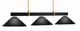 Toltec Lighting - 1253-MBNAB-4019 - Three Light Billiard/Island - Wellington - Matte Black & New Age Brass