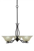 Toltec Lighting - 243-DG-513 - Three Light Chandelier - Revo - Dark Granite