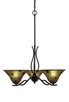 Toltec Lighting - 243-DG-703 - Three Light Chandelier - Revo - Dark Granite