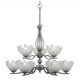 Toltec Lighting - 249-AS-755 - Nine Light Chandelier - Revo - Aged Silver