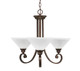 Toltec Lighting - 253-BRZ-314 - Three Light Chandelier - Curl - Bronze