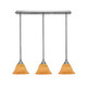 Toltec Lighting - 25-BN-454 - Three Light Linear Pendalier - Any - Brushed Nickel