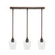 Toltec Lighting - 25-BRZ-210 - Three Light Linear Pendalier - Stem - Bronze