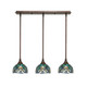 Toltec Lighting - 25-BRZ-9925 - Three Light Linear Pendalier - Any - Bronze