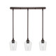 Toltec Lighting - 25-DG-210 - Three Light Linear Pendalier - Stem - Dark Granite