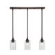 Toltec Lighting - 25-DG-3002 - Three Light Linear Pendalier - Stem - Dark Granite