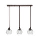 Toltec Lighting - 25-DG-4102 - Three Light Linear Pendalier - Stem - Dark Granite