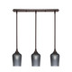 Toltec Lighting - 25-DG-4252 - Three Light Linear Pendalier - Stem - Dark Granite