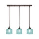 Toltec Lighting - 25-DG-4615 - Three Light Linear Pendalier - Stem - Dark Granite