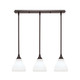 Toltec Lighting - 25-DG-4761 - Three Light Linear Pendalier - Stem - Dark Granite