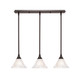 Toltec Lighting - 25-DG-751 - Three Light Linear Pendalier - Any - Dark Granite