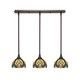 Toltec Lighting - 25-DG-9945 - Three Light Linear Pendalier - Any - Dark Granite