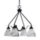 Toltec Lighting - 2604-MB-4769 - Four Light Chandelier - Odyssey - Matte Black