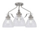 Toltec Lighting - 2607-BN-4760 - Three Light Semi-Flush Mount - Odyssey - Brushed Nickel