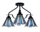 Toltec Lighting - 2607-MB-9325 - Three Light Semi-Flush Mount - Odyssey - Matte Black