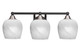 Toltec Lighting - 3423-MBBN-4811 - Three Light Bath Bar - Paramount - Matte Black & Brushed Nickel