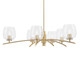 Toltec Lighting - 3746-NAB-4810 - Six Light Chandelier - Kurve - New Age Brass
