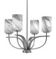 Toltec Lighting - 3904-GP-3009 - Four Light Chandelier - Cavella - Graphite