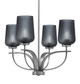 Toltec Lighting - 3904-GP-4252 - Four Light Chandelier - Cavella - Graphite