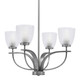 Toltec Lighting - 3904-GP-500 - Four Light Chandelier - Cavella - Graphite