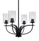 Toltec Lighting - 3904-MB-3002 - Four Light Chandelier - Cavella - Matte Black